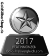 Auszeichnung der SOLIT Kapital - Günstigster Händler von Platinmünzen (Gold-Preisvergleich.com, Januar 2017)